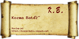 Kozma Bató névjegykártya